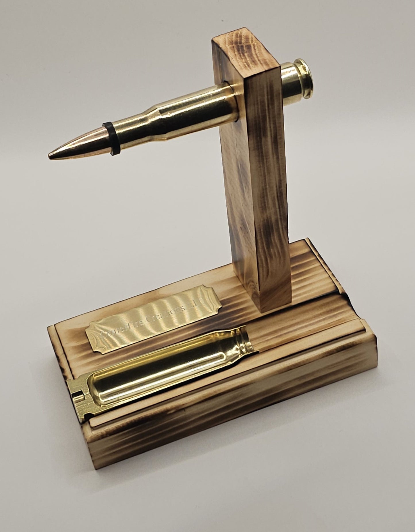 Ring/watch holder with tray...made from a 50 cal BMG bullet and 20 mm Vulcan brass case... Military/Veterans, Gun enthusiast