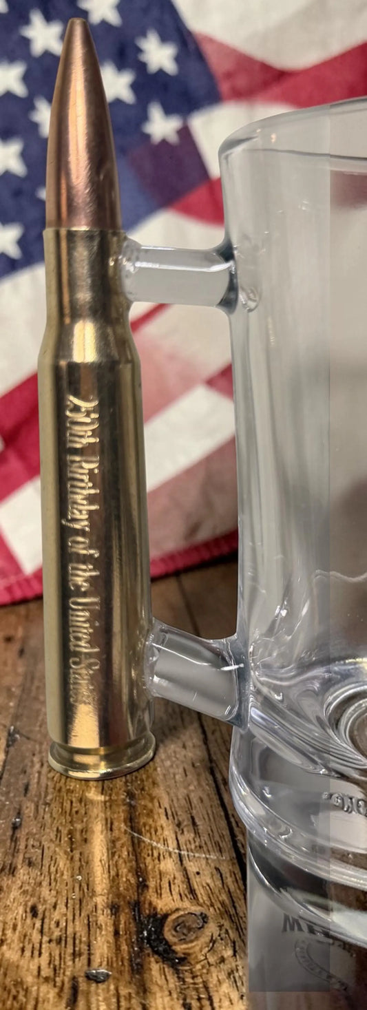 Glass Mug with 50 cal. BMG handle