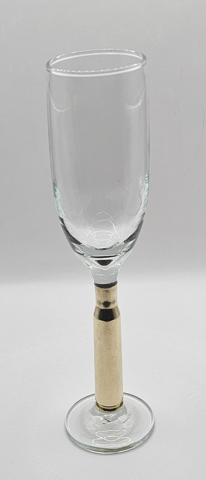 Champagne Flute Glass with 50 Cal BMG stem, Military/Veterans, gun enthusiast, weddings, anniversary, special occasions,