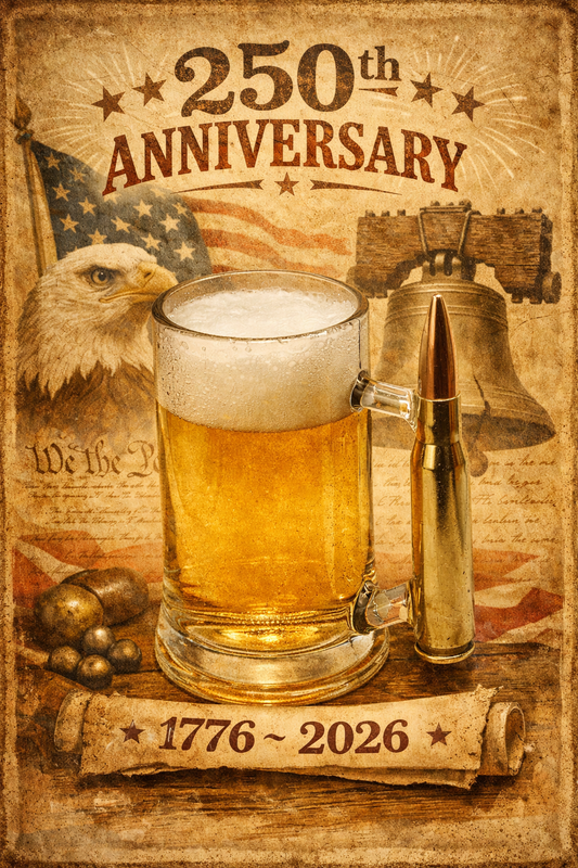 Glass Mug with 50 cal. BMG handle