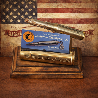 Business card and Pen holder mad from 50 cal. BMG Bullet cartridge case