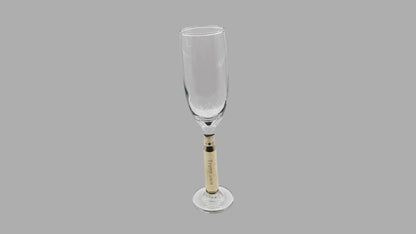 Champagne Flute Glass with 50 Cal BMG stem, Military/Veterans, gun enthusiast, weddings, anniversary, special occasions,