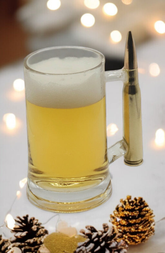 Glass Mug with 50 cal. BMG handle