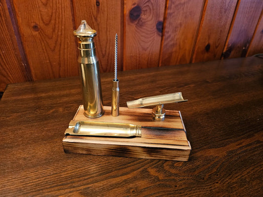 "The Bullet Cigar Station" Oil Lamp, Cigar Stand/Punch, Ashtray, Draw Enhancer/Nubber Tool