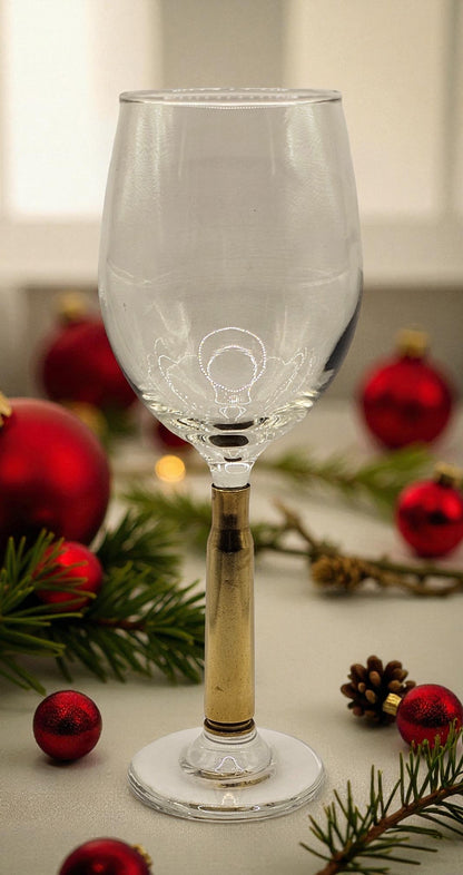 Wine Glass with 50 cal. BMG Brass case stem