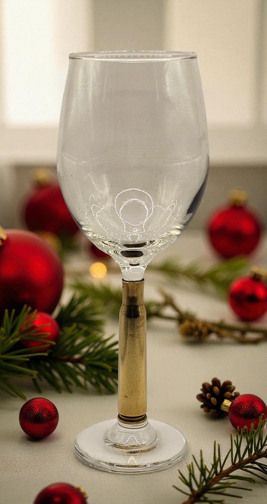 Wine Glass with 50 cal. BMG Brass case stem